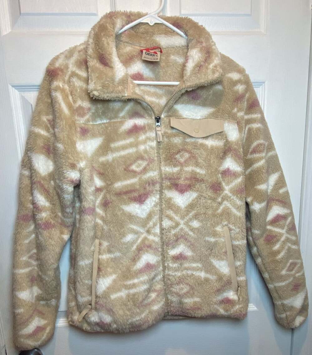 Gerry Sherpa Fleece Jacket Size M/M Aztec Full Zip